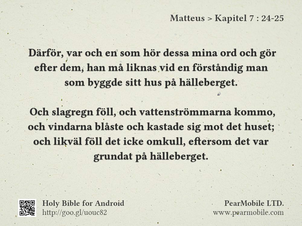Matteus, Kapitel 7:24-25